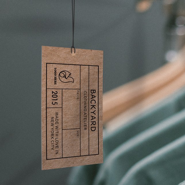 Rustic Kraft Social Media Icons Closing Hang Tag (Rustic Kraft Social Media Icons Clothing Hang Tag)