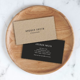 Rustic Kraft Trendy Schreibmaschine Dark Gray Visitenkarte
