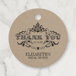 Rustic Kraft Vintag Frame Brautparty Vielen Dank Geschenkanhänger