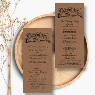 Rustic Kraft Wedding Ceremony Vorlagen