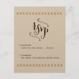 Rustic Kraft Wedding RSVP Cards Karte