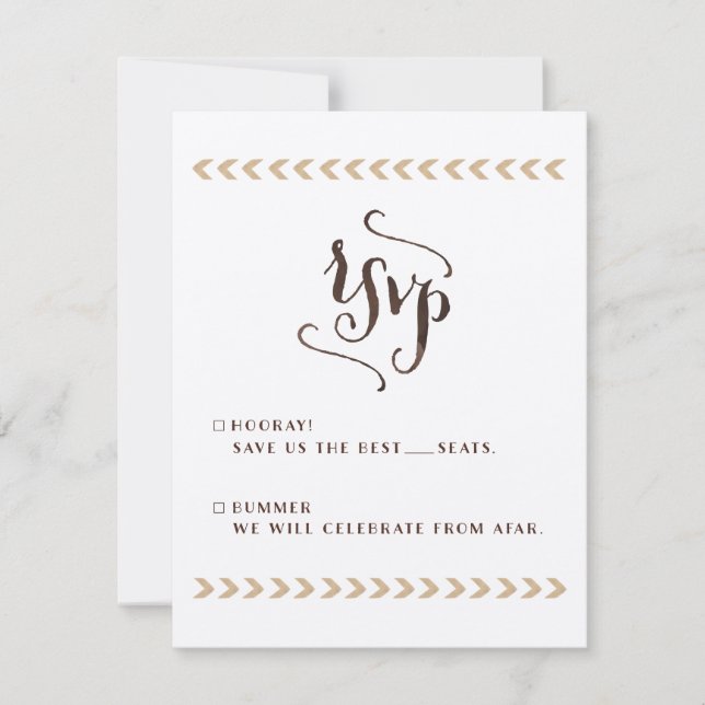 Rustic Kraft Wedding RSVP Cards Karte (Vorderseite)