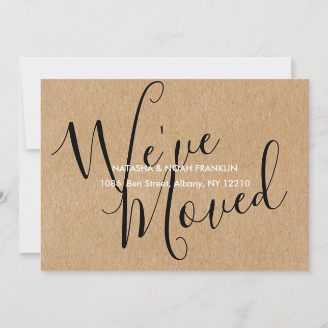 Rustic Kraft Wir haben eine neue Zuhause-Adresse (Vorderseite)