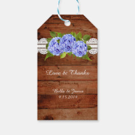 Rustic Lace Blue Hydrangea Gastgeschenk Hochzeit G Geschenkanhänger