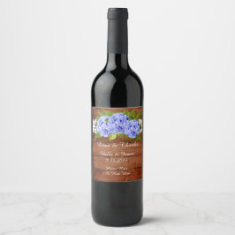 Rustic Lace Blue Hydrangea Wedding Wein Label Weinetikett