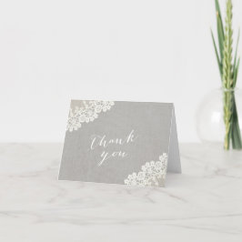 Rustic Lace Elegante Linen Vielen Dank Karten