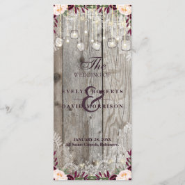 Rustic Lace Jar Wood String Lights Hochzeitsprogra Programm