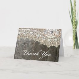 Rustic Lace Vintace Wood Vielen Dank Karten