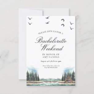 Rustic Lake & Woods Invitation aquarelle
