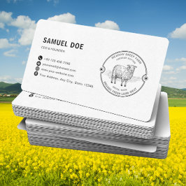 Rustic Lamb Sheep Farm LOGO QR Code Visitenkarte