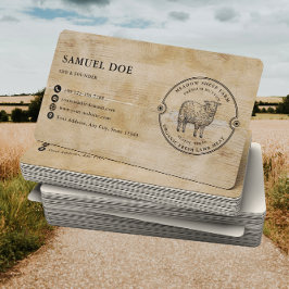 Rustic Lamb Sheep Farm LOGO QR Code Visitenkarte
