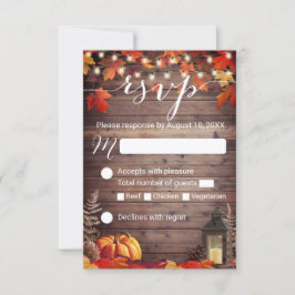 Rustic Lantern Barn Wood Hochzeit im Herbst UAWG RSVP Karte