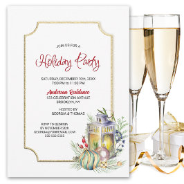 Rustic Lantern Feiertag Einladung