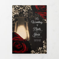 Rustic Lantern Rote Rosen Dreifache Hochzeit