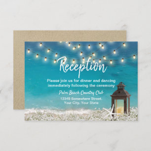 Rustic Lantern Starfish Beach Hochzeitstag Empfang Einladung
