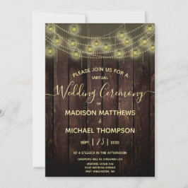 Rustic Lantern Virtual Wedding Livestream Wedding Einladung