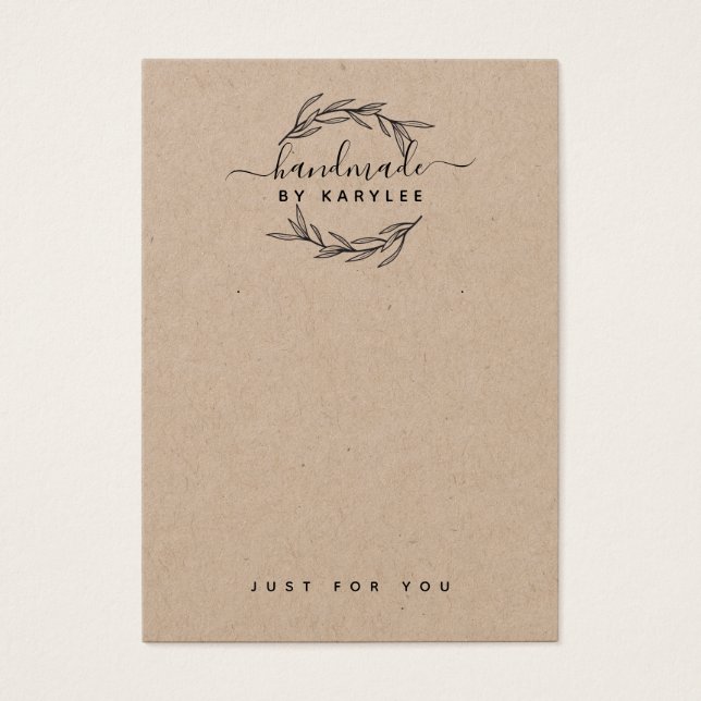 Rustic Laurel Leaf Jewelier Earring Display Card (Vorderseite)