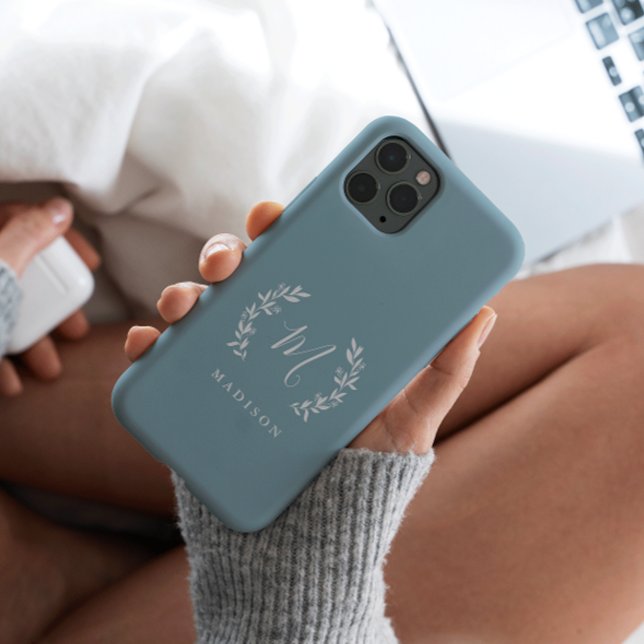 Rustic Laurel Monogram Name Case-Mate iPhon Case-Mate iPhone 14 Pro Max Hülle (Von Creator hochgeladen)