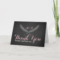 Rustic Laurel Wreath Monogram Danke-Card