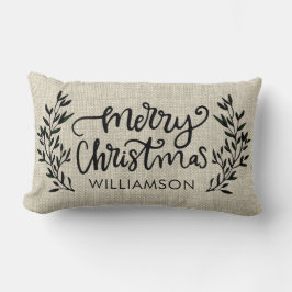Rustic Laurel Wreath Weihnachtsname Lendenkissen