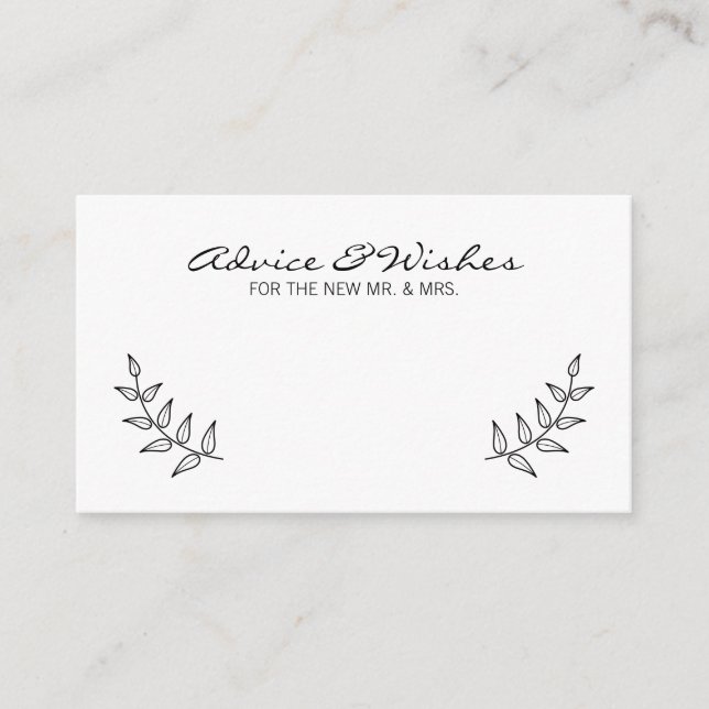Rustic Laurels Wedding Advice und Wünsche Hinweiskarte (Vorderseite)