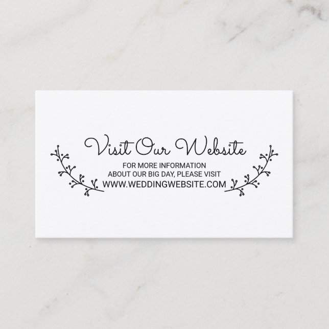 Rustic Laurels Wedding Website Begleitkarte (Vorderseite)