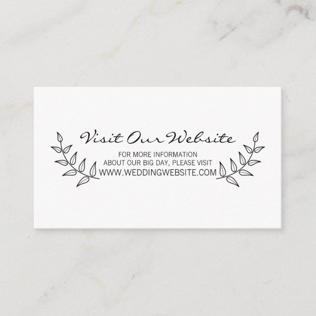 Rustic Laurels Wedding Website Begleitkarte (Vorderseite)