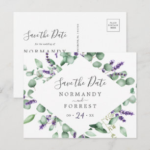 Rustic Lavender Enregistrer la carte postale Date