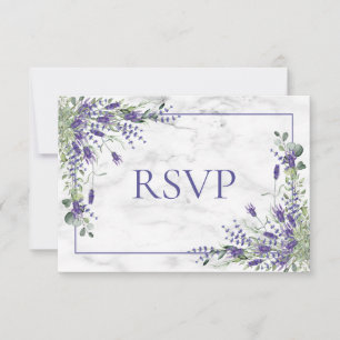 Rustic Lavender Eucalyptus Greenerity Wedding RSVP Karte