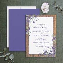 Rustic Lavender Eucalyptus Wood Script Wedding