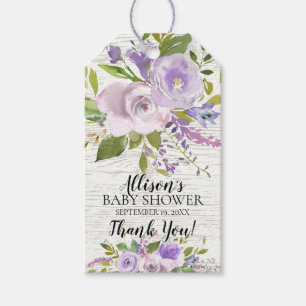 Rustic Lavender Floral Baby Dusche Gefallen Gesche Geschenkanhänger
