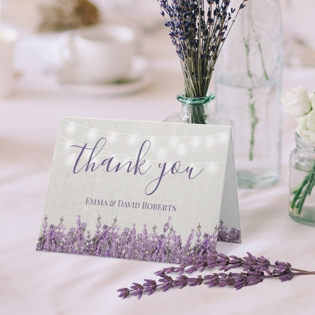 Rustic Lavender Floral Elegant Hochzeit Vielen Dan Dankeskarte (Von Creator hochgeladen)