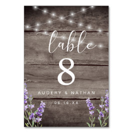 Rustic Lavender Lights Wedding  Table Number Tischnummer
