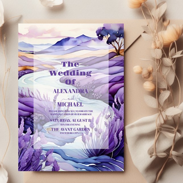 Rustic Lavender Wedding Einladung (Von Creator hochgeladen)