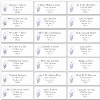 Rustic Leafy Guest Name Address Labels