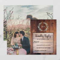 Rustic leaves on wood monogram foto von Wedding RS