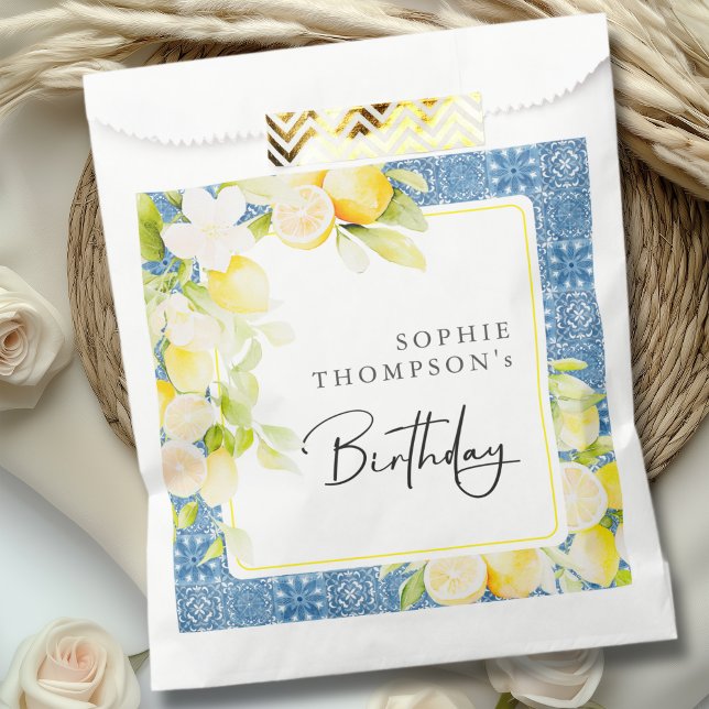 Rustic lemons Mediterranean birthday Geschenktütchen (Von Creator hochgeladen)