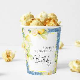 Rustic lemons Mediterranean birthday Pappbecher