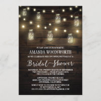 Rustic Lights Mason Jar Bridal Dusche Einladungen