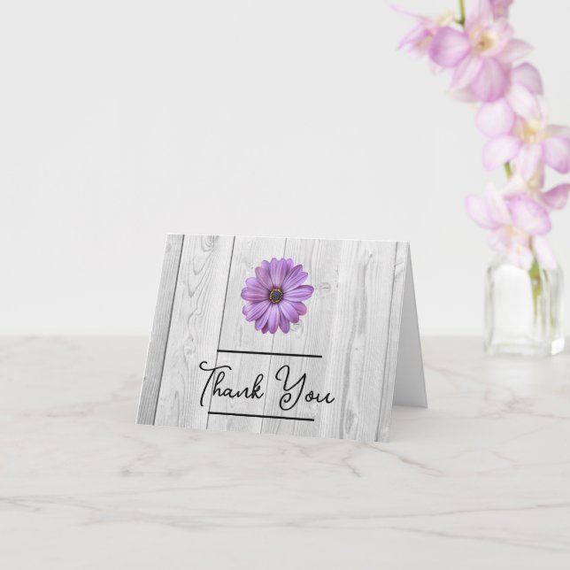 Rustic Lila Daisy Danke-Card Karte (Orchidee)