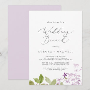 Rustic Lilac Wedding Brunch Einladung
