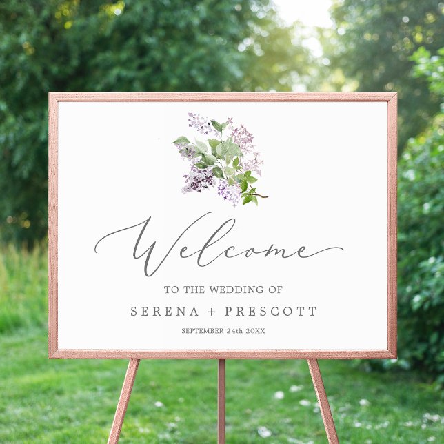 Rustic Lilac Wedding Welcome Poster (Von Creator hochgeladen)