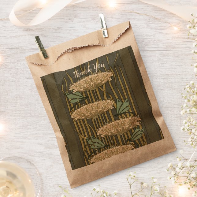 Rustic Lilypad Art Deco Vielen Dank Geschenktütchen (Ausgeschnitten)
