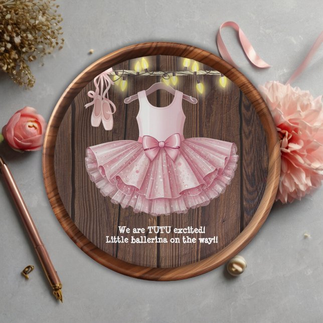 Rustic Little Ballerina Tutu Glitzer Babydusche Pappteller (Von Creator hochgeladen)