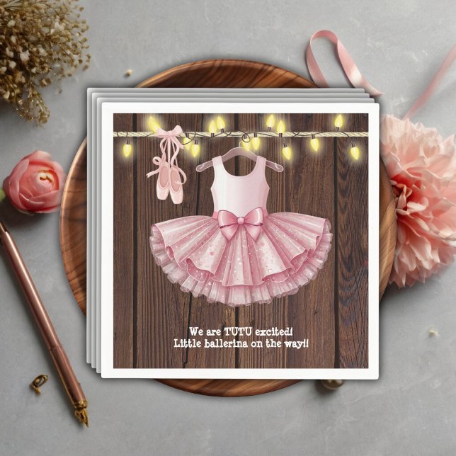 Rustic Little Ballerina Tutu Glitzer Babydusche Serviette (Von Creator hochgeladen)