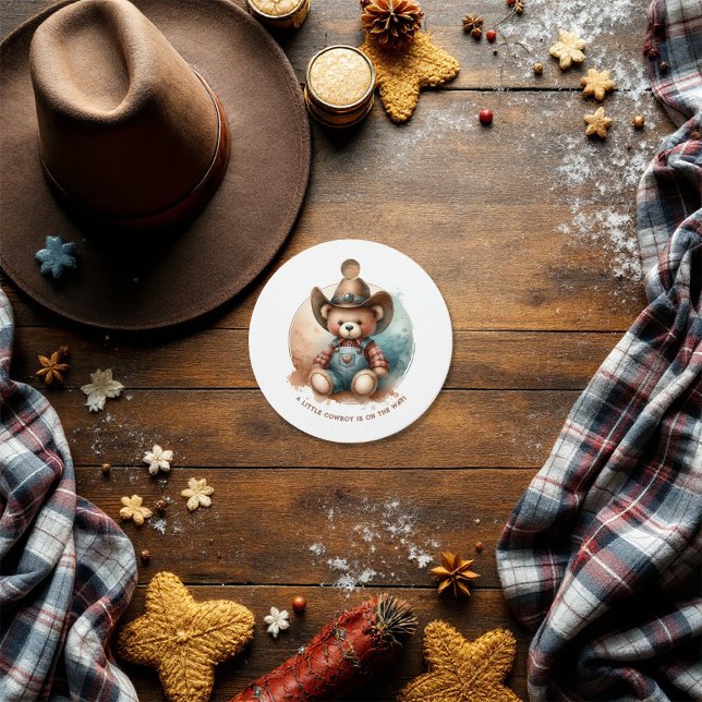 Rustic Little Cowboy Baby Shower Geschenkanhänger (Rustic Little Cowboy Baby Shower Favor Tags)