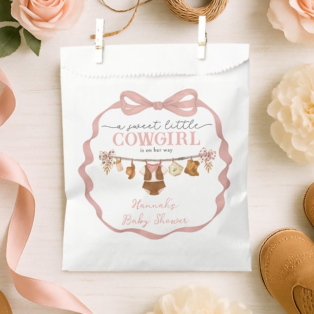 Rustic Little Cowgirl Baby Shower Favor Bag Geschenktütchen (Von Creator hochgeladen)