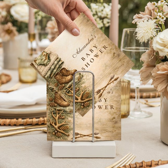 Rustic Little Hunter Woodland Baby Shower Serviette (Von Creator hochgeladen)