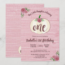 Rustic Little Pumpkin Girl Pink 1. Geburtstag Part