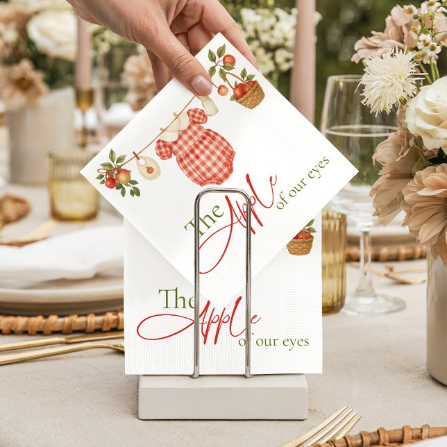 Rustic Locally Grown Clothesline Apple Baby Shower Serviette (Von Creator hochgeladen)